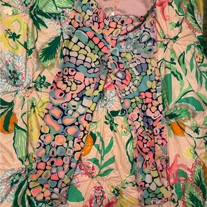 Lilly Pulitzer neon spotted Luxletic Crop Leggings, XS
